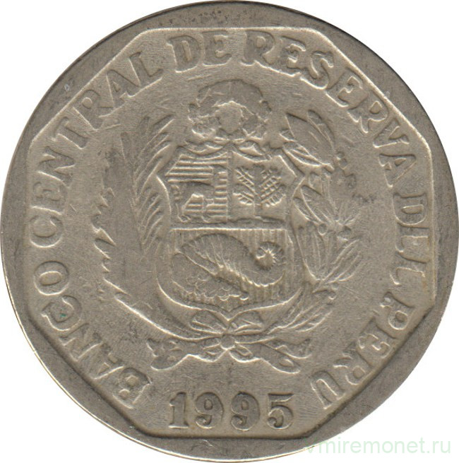 Монета. Перу. 1 соль 1995 год.