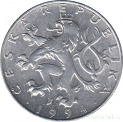 Монета. Чехия. 50 геллеров 1994 год.
