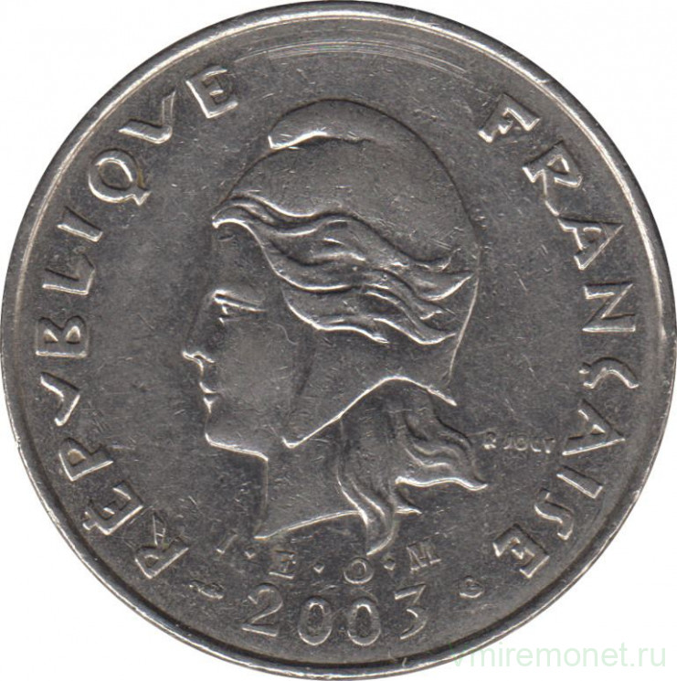 Монета. Французская Полинезия. 50 франков 2003 год.