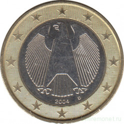Монета. Германия. 1 евро 2004 год (D).