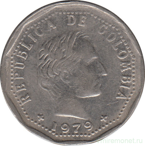 Монета. Колумбия. 50 сентаво 1979 год.