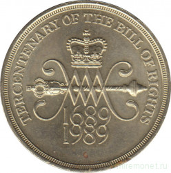 Монета. Великобритания. 2 фунта 1989 год. 300 лет "Биллю о правах" Англии.