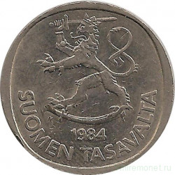 Монета. Финляндия. 1 марка 1984 год.