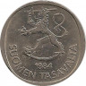 Аверс.Монета. Финляндия. 1 марка 1984 год.