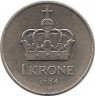 Монета. Норвегия. 1 крона 1984 год.