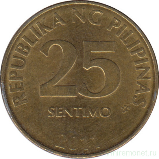 Монета. Филиппины. 25 сентимо 2011 год.