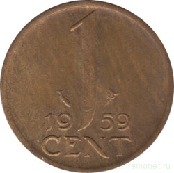 Монета. Нидерланды. 1 цент 1959 год.