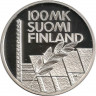 Монета. Финляндия. 100 марок 1994 год. Лёгкая атлетика. Бегуны. рев