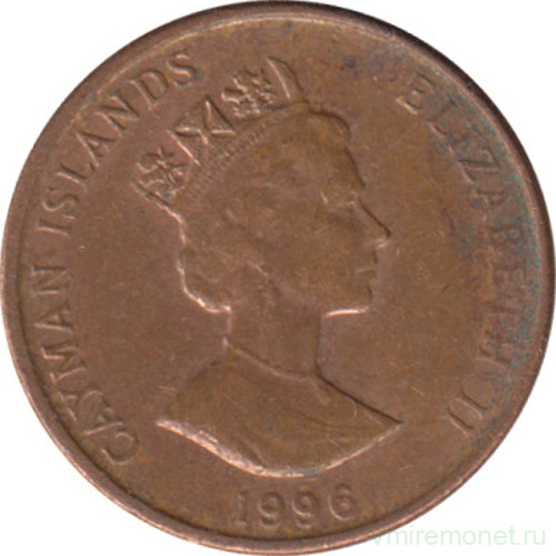 Монета. Каймановы острова. 1 цент 1996 год.