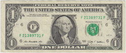 Банкнота. США. 1 доллар 2009 год. F. Тип 530.