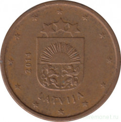 Монета. Латвия. 1 цент 2014 год.