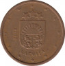 Монета. Латвия. 1 цент 2014 год. ав.