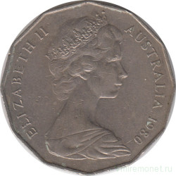 Монета. Австралия. 50 центов 1980 год.