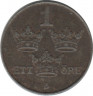  Монета. Швеция. 1 эре 1946 год. рев.