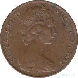 Монета. Австралия. 2 цента 1982 год.