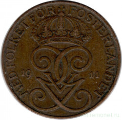 Монета. Швеция. 5 эре 1911 год . 