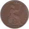 Монета. Великобритания. 1 фартинг 1847 год. 