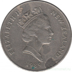 Монета. Новая Зеландия. 20 центов 1989 год.