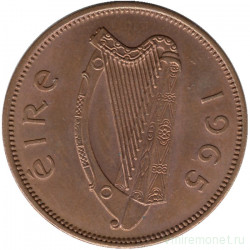 Монета. Ирландия. 1/2 пенни 1965 год.