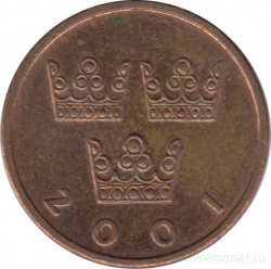 Монета. Швеция. 50 эре 2001 год.