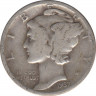 Монета. США. 10 центов 1937 год. ав.