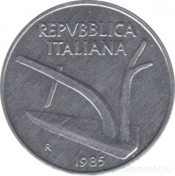 Монета. Италия. 10 лир 1985 год.