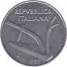 Монета. Италия. 10 лир 1985 год. ав.