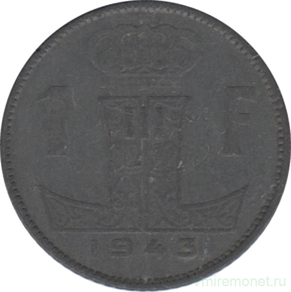 Монета. Бельгия. 1 франк 1943 год. BELGIQUE-BELGIE.