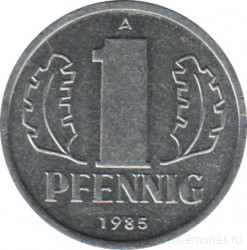 Монета. ГДР. 1 пфенниг 1985 год.