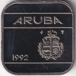 Монета. Аруба. 50 центов 1992 год.