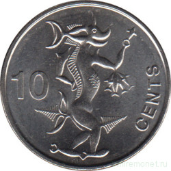 Монета. Соломоновы острова. 10 центов 2012 год.