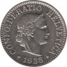 Монета. Швейцария. 10 раппенов 1933 год. ав.
