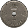  Монета. Норвегия. 50 эре 1949 год. ав.