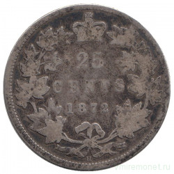 Монета. Канада. 25 центов 1872 год.