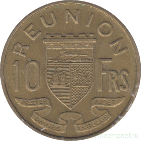 Монета. Реюньон. 10 франков 1964 год.