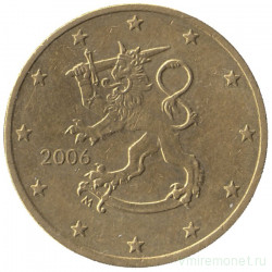 Монета. Финляндия. 50 центов 2006 год.
