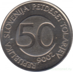 Монета. Словения. 50 толаров 2006 год.