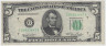 Банкнота. США. 5 долларов 1950 год. Серия G. ав.