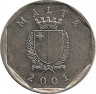 Аверс. Монета. Мальта. 5 центов 2001 год.