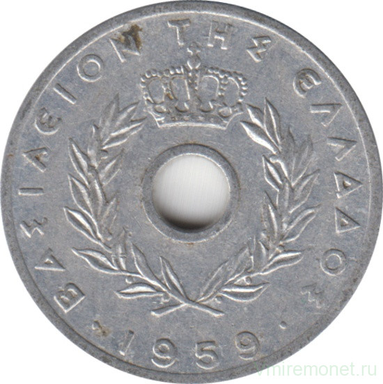 Монета. Греция. 10 лепт 1959 год.