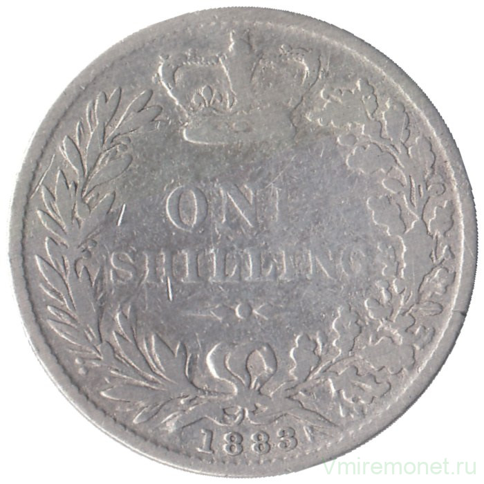 Монета. Великобритания. 1 шиллинг (12 пенсов) 1883 год. 