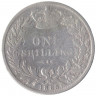 Монета. Великобритания. 1 шиллинг (12 пенсов) 1883 год. 