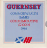 Монета. Великобритания. Гернси. 2 фунта 1986 год. XIII Игры Содружества. (в буклете). обложка.