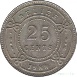 Монета. Белиз. 25 центов 1988 год.