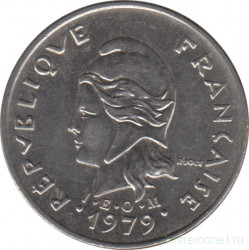 Монета. Французская Полинезия. 10 франков 1979 год.