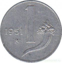 Монета. Италия. 1 лира 1951 год.