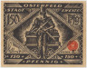 Бона. Нотгельд. Германия. Город Остерфельд. 150 пфеннигов 1921 год. Вариант 1033.1.4.1. рев.