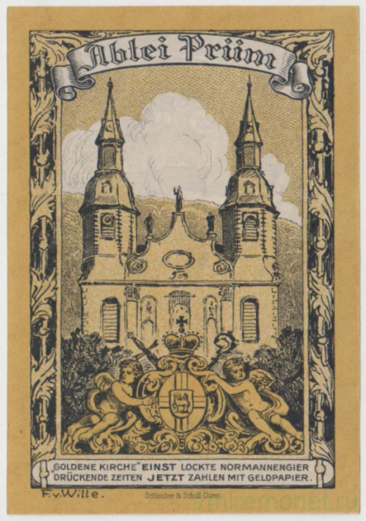 Бона. Нотгельд. Германия. Округ Прюм. 50 пфеннигов 1920 год.