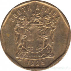 Монета. Южно-Африканская республика (ЮАР). 10 центов 1996 год.