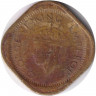 Монета. Индия Британская. 1/2 анны 1942 год. Надпись "• INDIA •" с точками.